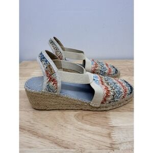 Toni Pons Espadrille Wedge Sandal Womens 40 Multicolor Woven Slingback Spain #23